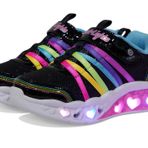 Skechers FLUTTER HEART LİGHTS - RAİNBOW BESTİE Kız Çocuk Gs Siyah Işıklı Spor Ayakkabı