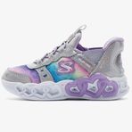 Skechers Infinite Heart Lights Eternal Shimmer Kids Sneaker Cırt Cırtlı Işıklı Çocuk Ayakkabısı Gri Pembe