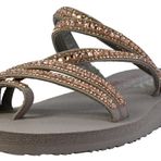 Skechers Kadın Meditasyon-Glam Flaş Açık Parmak Sandalet, Bej Taupe Tpe, 38 EU