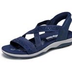 Skechers Kadın Reggae İnce Yaz Sparkle Sandalet, Lacivert, 11