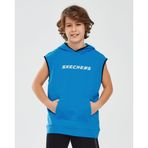 Skechers Lightweight Fleece Two Yarn B Sleeveless Hoodie Sweatshirt Erkek Çocuk Gs Mavi Sweatshirt