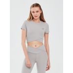 Skechers S241133-003 Performance Coll. W Short Sleeve Antrasit Bisiklet Yaka Kadın T-shirt
