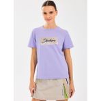 Skechers S2510141-505 W Mor Kadın Normal Baskılı T-Shirt
