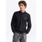 Skechers S2520061-3817 Long Slv Polo Siyah Regular Fit Erkek Polo T-Shirt