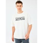 Skechers S2520120-3855 M Heavy Fabric T-Shir Beyaz Oversize Erkek T-Shirt
