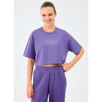 Skechers S2520183-0277 W Heavy Fabric T-Shir Mor Regular Fit Kadın T-Shirt