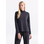 Skechers S2520185-3817 W Turtle Neck Longsle Siyah Yuvarlak Yaka Regular Fit Düz Kadın T-Shirt