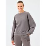Skechers S2610011-3920 W Essential Crewneck Gri Kapüşonlu Regular Fit Kadın Sweatshirt