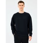 Skechers S2610015-3817 M Essential Crewneck Siyah Kapüşonlu Regular Fit Erkek Sweatshirt