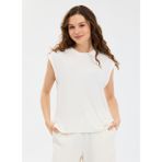 Skechers S2610047-3855 W Soft Touch Loose Fi Beyaz Regular Fit Kadın T-Shirt
