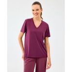 Skechers W V Neck T-Shirt Kadın Bordo Tshirt S2510277-3877 - XS