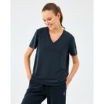 Skechers W V Neck T-Shirt Kadın Siyah Tshirt S2510277-3817 - XS