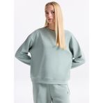 Skechers Yeşil Kadın Kapüşon Regular Fit Sweatshirt S2510052-3869 W Lounge Loose Crew N
