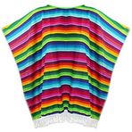 Skeleteen Meksika Serape Panço Kostümü - Cinco De Mayo Meksika Fiesta Pançolar Yetişkinler ve Çocuklar için