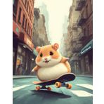 Sketch Book: Hamster in the City Streets: Ideal for sketching, doodling, and capturing your creativity in a stylish and fun way. Size 8.5 x 11 inches and 100 blank pages