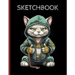 SKETCHBOOK: 120 pages blank 8,5x11 inches Adventures Street Art Kitty,color wheel included, Sketch Book for Hip-Hop Cat Meow Master Feline Draw ... at the bottom right corner Paperback