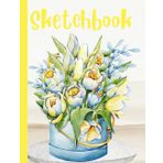 Sketchbook: Watercolor Pot Flower/ 100 pages / 8.5 x 11 inches / Ideal for a variety of mediums, including pencils, pens, charcoal, pastels, and light ... to explore different techniques with ease.