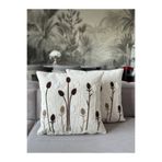Skhome Sazlık Punch işlemeli Kırlent Kılıfı 1 Adet 43x43cm(PNC-106)