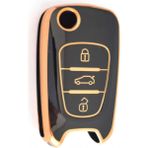 Skilit Samsun Oto Kilit Hyundai Accent Elantra I20 I30 IX35 Uyumlu Anahtar Kumanda Kılıfı Oto Anahtarlık Siyah
