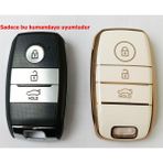 Skilit Samsun Oto Kilit Kia Sportage Sorento Soul Rio Cerato Optimo Smart Kumanda Kılıfı Oto Anahtarlık Beyaz