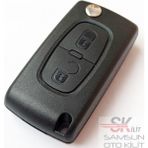 Skilit Samsun Oto Kilit Peugeot Partner 207 208 308 407 508 2 Tuşlu Kumanda Anahtar Kabı Pil Yataklı Logolu