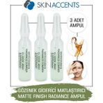 Skin Accents Gözenek Giderici Matlaştırıcı Ampul 3 Adet Matte Finish & Radiance Cilt Serumu Dermaroller Dermapen Serum