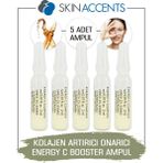 Skin Accents Kolajen Artırıcı Onarıcı Ampul 5 Adet Energy C Booster Cilt Serumu Dermaroller Dermapen Serum