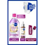 Skin Glow Parlaklık Etkili Micellar Makyaj Temizleme Suyu, Cilt Serumu,Böğürtlen Dudak Krem ve Pamuk