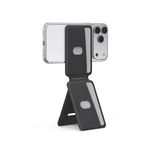 Skinarma Axis Serisi Foldable M-Safe Uyumlu Tutucu Stant Özellikli Deri Tasarımlı Kartlık Ehliyet Kimlik Kredi Kartı Telefon Arkası Cüzdan Magnetic Foldable Tripod with Cardholder Axis (Gri)