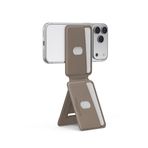 Skinarma Axis Serisi Foldable M-Safe Uyumlu Tutucu Stant Özellikli Deri Tasarımlı Kartlık Ehliyet Kimlik Kredi Kartı Telefon Arkası Cüzdan Magnetic Foldable Tripod with Cardholder Axis (Haki)