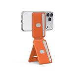 Skinarma Axis Serisi Foldable M-Safe Uyumlu Tutucu Stant Özellikli Deri Tasarımlı Kartlık Ehliyet Kimlik Kredi Kartı Telefon Arkası Cüzdan Magnetic Foldable Tripod with Cardholder Axis (Turuncu)