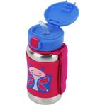 Skip Hop Mavi Kelebek Pipetli Paslanmaz Çelik Suluk 350 ml.