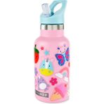 Skip Hop Spark Style Paslanmaz Çelik Suluk Pembe Ergonomik Tasarıma Sahip Çocuklar İçin Kolay Temizlenebilir