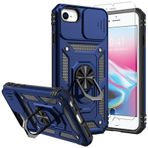SKMY iPhone SE Kılıfı 2022/3rd/2020, iPhone 8/7 Kılıf, Ekran Koruyucu ve Kamera Kapağı, [Askeri Sınıf] 16 ft.Drop Test Edilmiş Kılıf, iPhone 8 için Manyetik Destek Çubuğu Koruyucu Kılıf, Mavi