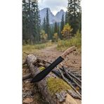 SKNIV Karbon Çelik Outdoor Kamp Palası & Machete - 38cm Kök Ceviz Saplı Keskin Bıçak YZ-21