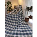 Skoç Battaniye Çift Kişilik Pamuklu Scotch Battaniye (Yeşil-Beyaz) Sevgililer Günü Hediyesi