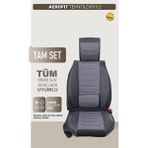 Skoda Karaq Uyumlu Isofix Destekli Premium Venezia Serisi Deri Oto Koltuk Kılıfı Ön Arka 5’li Set Füme Renk