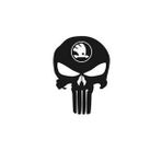 Skoda Kuru Kafa Punisher Araba Sticker Yapıştırma