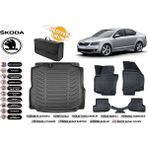 Skoda Octavia 2013 Model Bagaj Havuzu+4d Araca Özel Havuzlu Paspas Takımıı Rice - Siyah