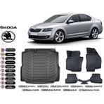 Skoda Octavia 2016 Model Bagaj Havuzu Araca Özel Siyah Extra Havuzlu Paspas Takımı