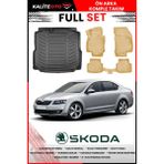 Skoda Octavia 2018 Model 4d Bagaj ve Pro Serisi Havuzlu Bej Paspas Takımı - Siyah