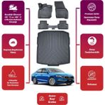 Skoda Octavia 2021 Model Bagaj Havuzu+4d Araca Özel Havuzlu Paspas Takımıı Maxii - Siyah