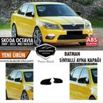 Skoda Octavia Mk2 A5 Facelift 2009-2013 Batman Yarasa Ayna Kapağı Piano Black Abs Plastik