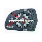 Skoda Octavia - Superb 2008-2012 Elektrikli Ayna Camı Kör Noktalı Mavi Cam Sol (Oem No: 3T0857521)
