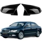 Skoda Super B 08-15 Araca Özel Batman Yarasa Ayna Kapağı Pianoblack