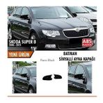 Skoda Superb B6 Sinyalli 2008-2015 Batman Yarasa Ayna Kapağı Piano Black Abs Plastik