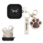 SKPY SHOKZ OpenFit ile Uyumlu Sevimli Kedi Pençesi Kılıfı, Havalı Karikatür Kolye Silikon Yumuşak Anahtarlık Kapaklı Erkek Kız Kadın Erkek Gençler için