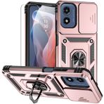 SKTGSLAMY Moto G Play 5G 2024 Kılıf, Moto G 5G 2024 Kılıf, Ekran Koruyucuları ve Kamera Kapağı, [Askeri Sınıf] 16 ft.Drop Motorola G Play 5G 2024 için Destek Çubuğu Koruyucu Kılıf ile Test Edilmiştir, Pembe