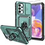SKTGSLAMY Samsung Galaxy A23 5G Kılıf, Galaxy A23 5G Telefon Kılıfı, Ekran Koruyucuları ve Kamera Kapağı, [Askeri Sınıf] 16 ft.Düşme Test Edilmiş Manyetik Destek Çubuğu Koruyucu Kılıf A23 5G için, Yeşil