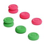 Skull & Co. Skin, CQC and FPS Thumb Grip Set Joystick Cap Analog Stick Cap for Nintendo Switch Pro Controller & PS5 / PS4 / Slim/Pro Controller- Neon Pink+Green, 3 Pairs(6pcs)
